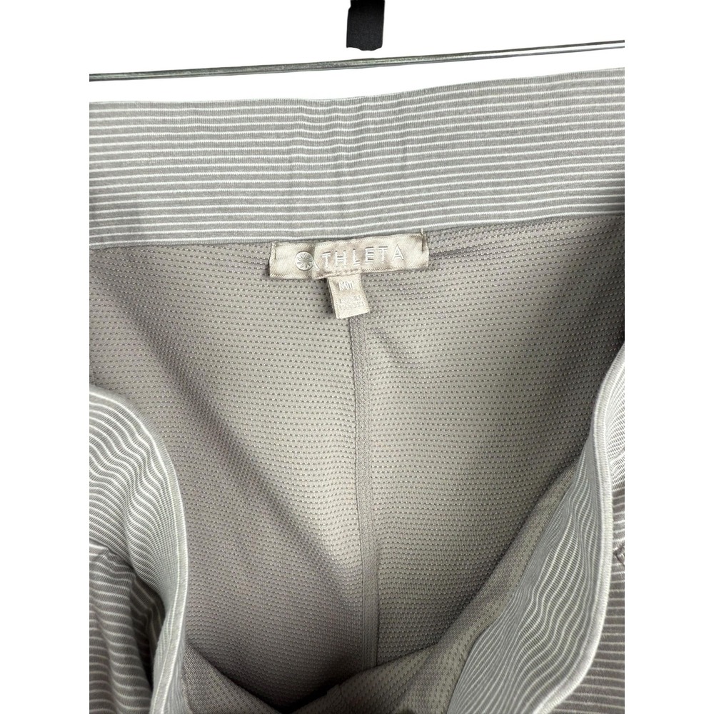 Athleta Skort Womens Medium Gray Stripe Drawstring Lined Athletic Golf - Picture 2 of 8